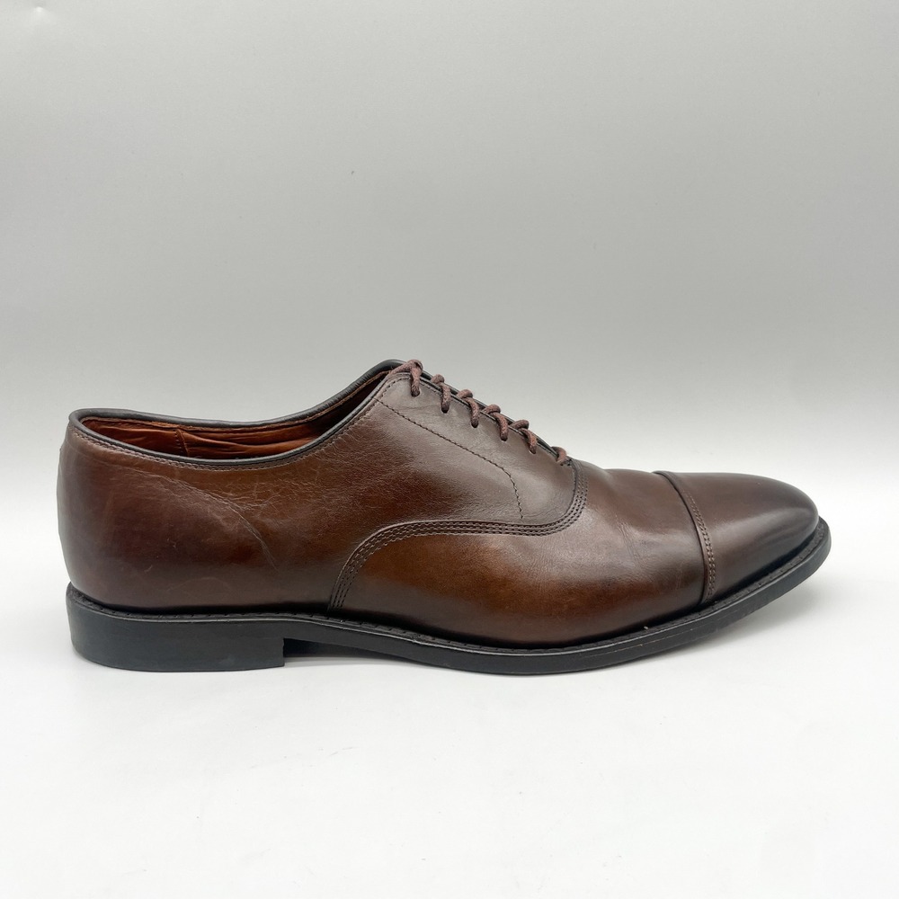 Allen Edmonds Mens 12D Park Avenue Oxford Shoes Dark Brown Leather Cap Toe